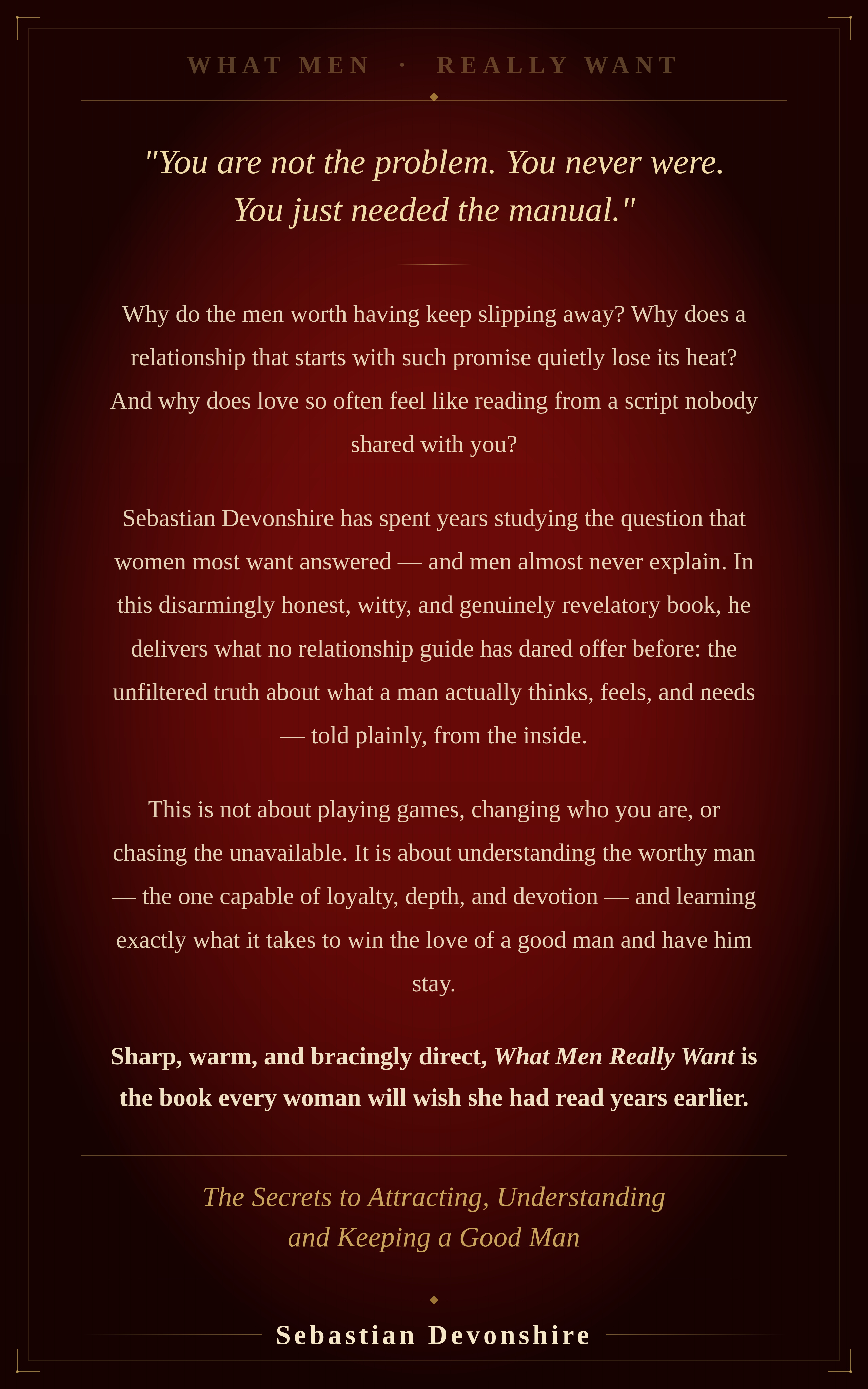 What Men Really Want — back cover